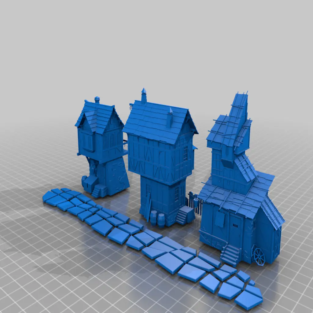 medieval houses - bretonnian - terrain