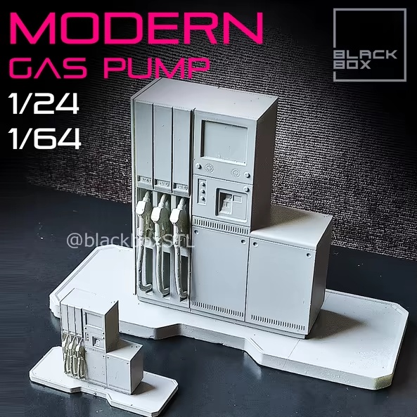 MODERN GAS STATION DIORAMA 1-24 AND 1-64TH SCALE 3D PRINT MO-0