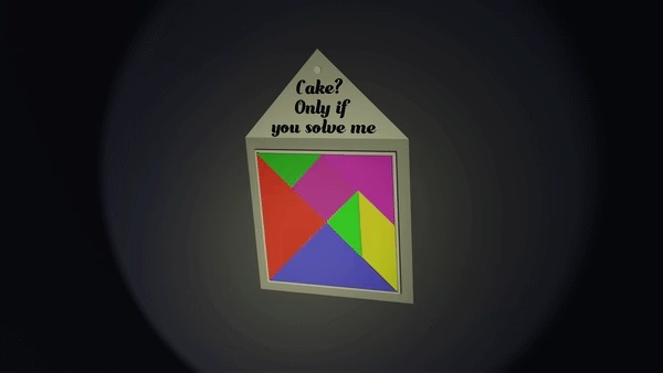 Tangram Puzzle Magnet