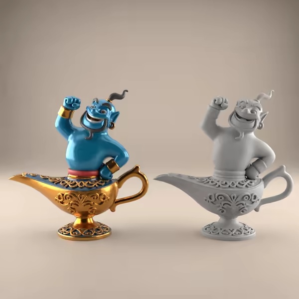 Fun Genie Lamp 3D STL File for Desk Decor Toys 8-0