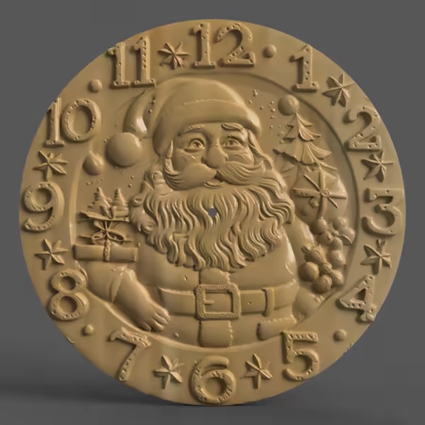 Santa Claus Wall Clock – 3D Festive Design for Holiday Décor