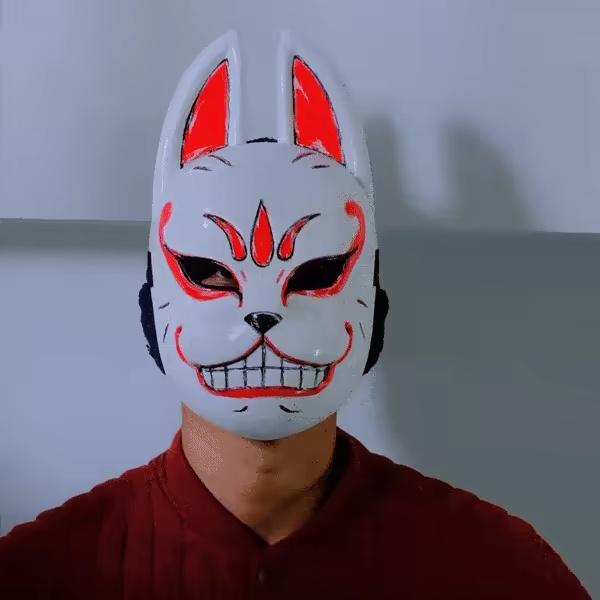 Genba Kazama Vossenmasker - The Elusive Samurai Cosplay Rekwisieten