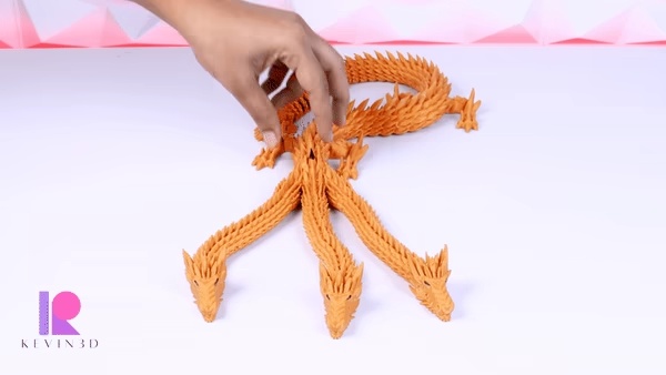 GIANT ARTICULATED DRAGON WITH 3 HEADS FLEXI WIGGLE PET-1