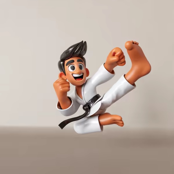 Modelo 3D de Luchador de Karate – STL de Artes Marciales para Impresión