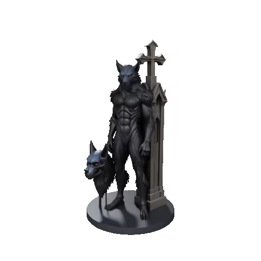 4230 Werewolf Howling   Minimalist Statue   STL  DND  ARTE-1