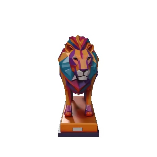 Sculptures & Artworks STL Download - 4121 Low Poly Roaring Lion animals