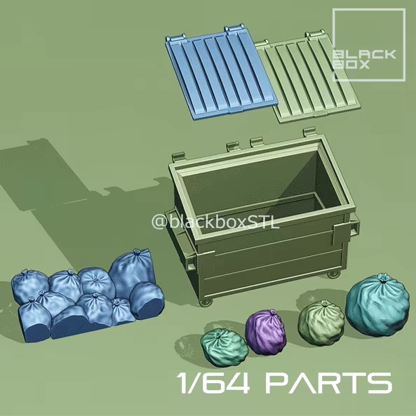 DUMPSTER DIORAMA PARTS 1-24 1-64TH SCALE-0