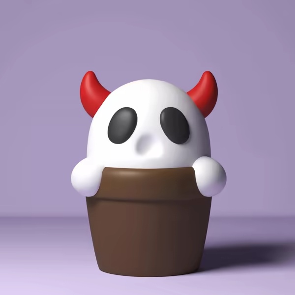 Potted Halloween Ghost-0