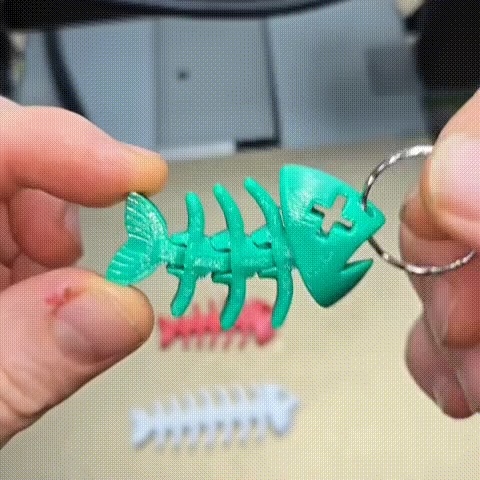 Flexi Fish Bone Keychain Keyring-0