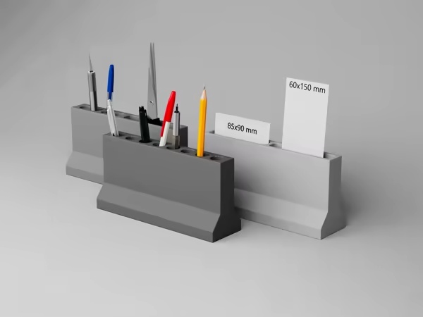 Jersey Barrier Desk Organizer | Industrial Caddy Set