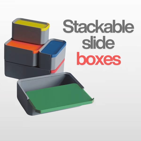 Stackable slide boxes