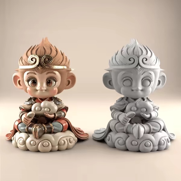 Charming Monkey King 3D STL Model for Fun Decor-0