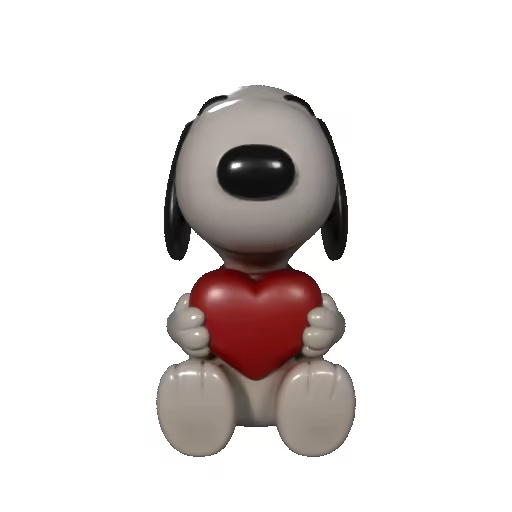 Snoopy holding a heart