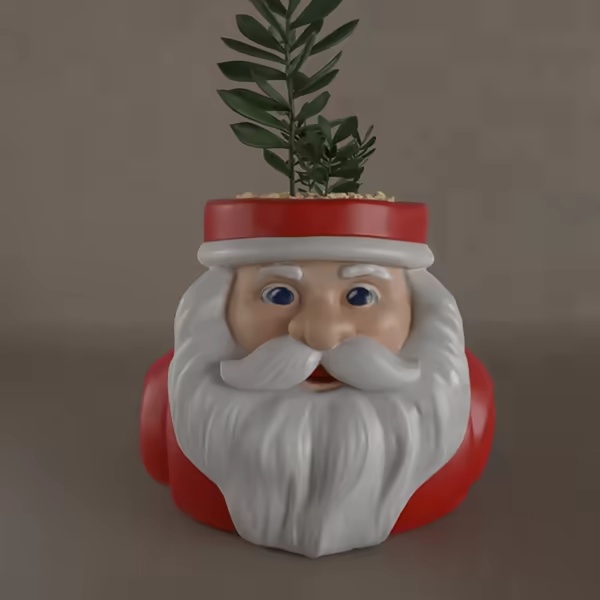 santa planter - vase - urn - candy dish - candle holder 006