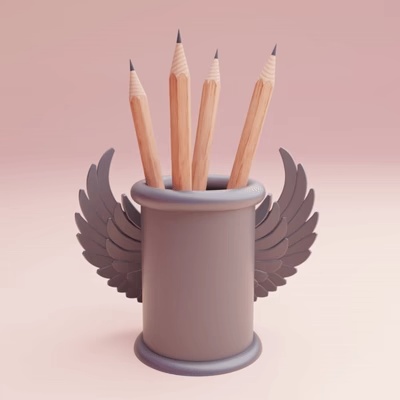 cool pencil holder desk organizer with angel wings