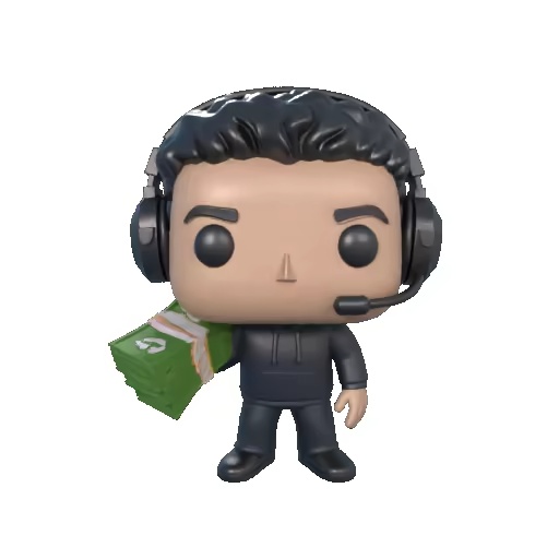 Gamer with Money Stack-0