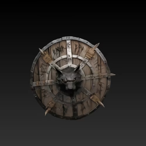 Viking Wolf  Shield-5