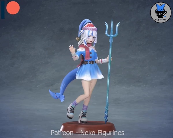 Gawr Gura - Hololive Vtuber Anime Beeldje STL Figuur