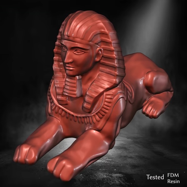 Sphinx Sculpture – 3D Printable STL 🏺🦁✨