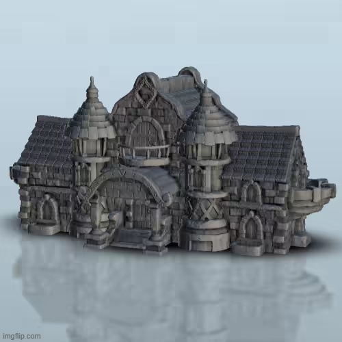 Medieval city hall - miniatures warhammer 40k 40000 terrain