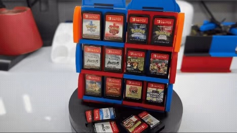 Fully modular mini game-store shelving unit for switch games-1