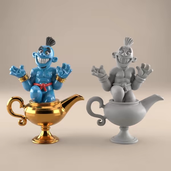 Fun Genie Lamp 3D STL File for Desk Decor Toys 6-0