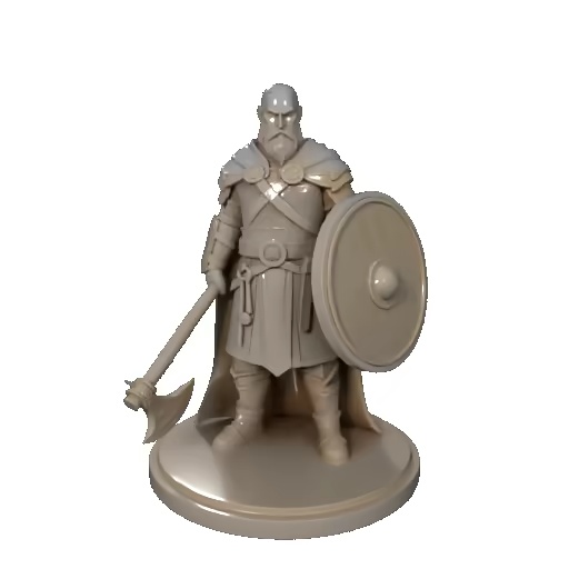 4011  Stern Viking Warrior  with Shield and Axe  DND  STL-1