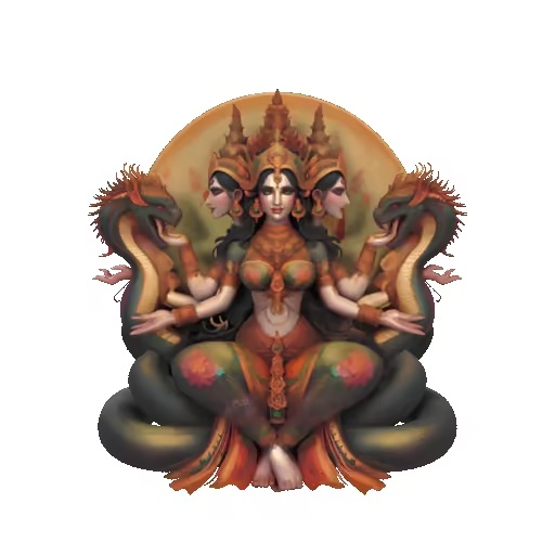 2980 Indian Serpent Woman Dancer on Pedestal magic monster-2
