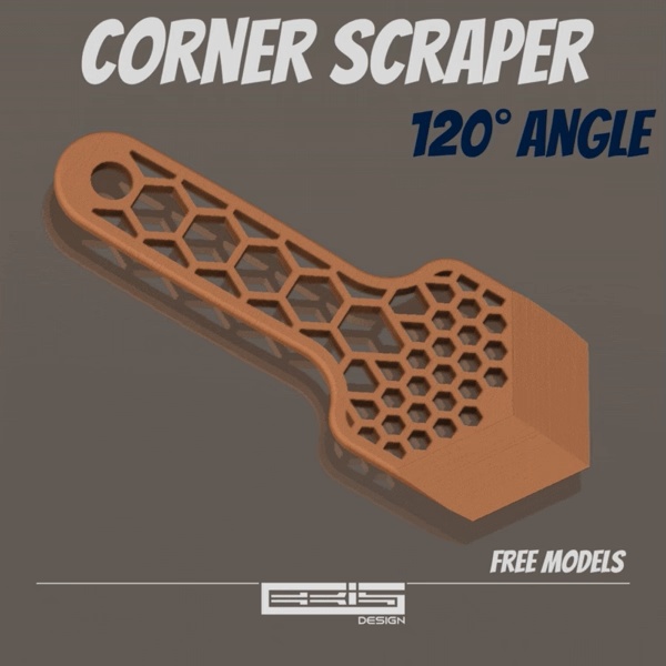 Corner scraper, 120 degree angle, also useful with printbed