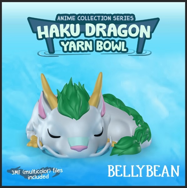 Cute Haku Dragon Spirited Away Yarn Bowl Holder Fanart