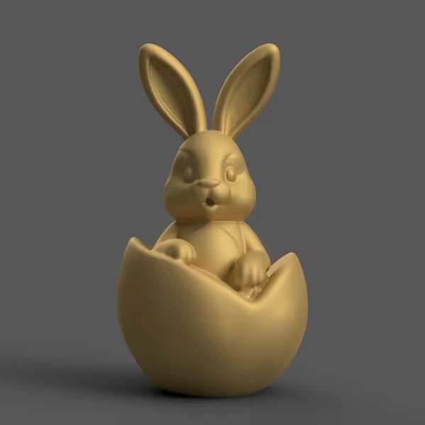 Cute Easter Bunny in Egg – 3D STL Model for Decoration