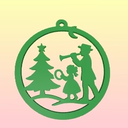 Wallart xmas musician scenic Scherenschnitt