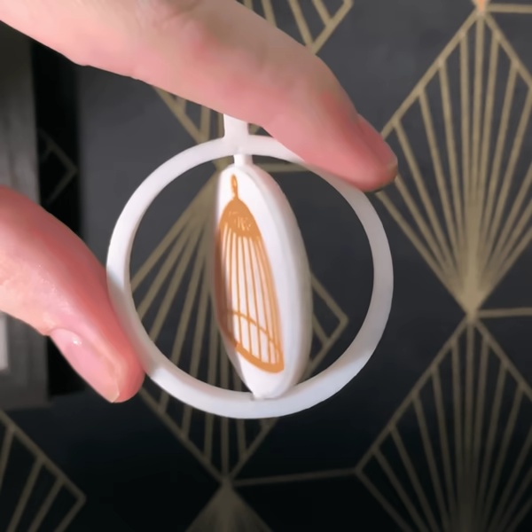 Optical Illusion Bird Cage Pendant