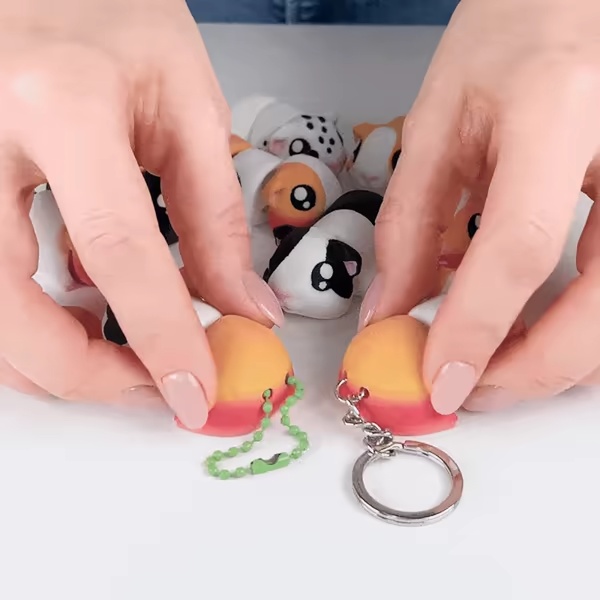 Adorable cochon d'Inde Flexi articulé (Jouet, Porte-clés et Aimant)-3