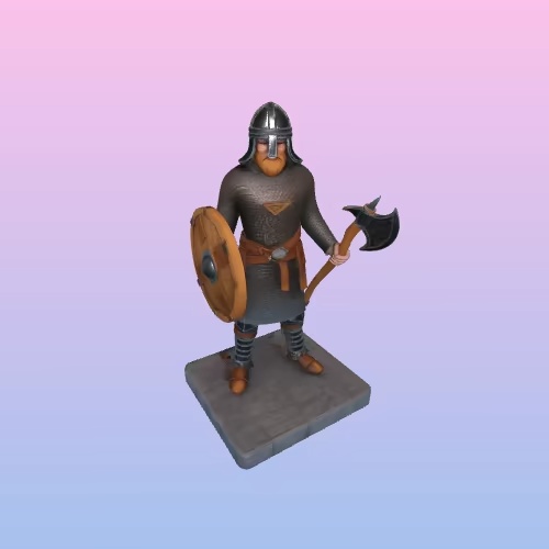 4065 Viking Warrior with Shield and Axe Style Minimalist-2