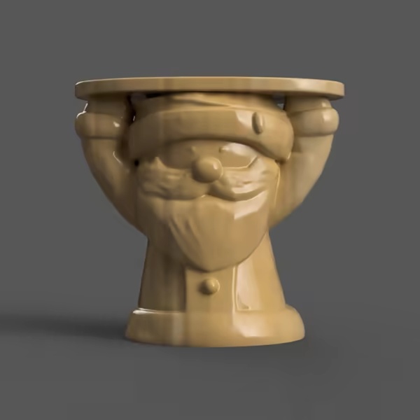 santa candle holder - tray - stand