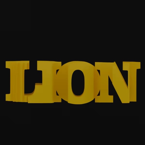 Lion - 3D TextFlip Optical Illusion Sculpture