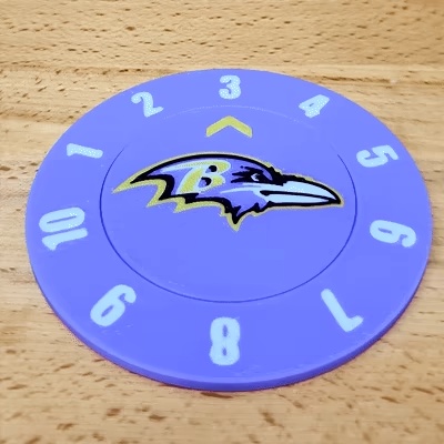 Baltimore Ravens Drink Count Coaster (Single +Multi Color)