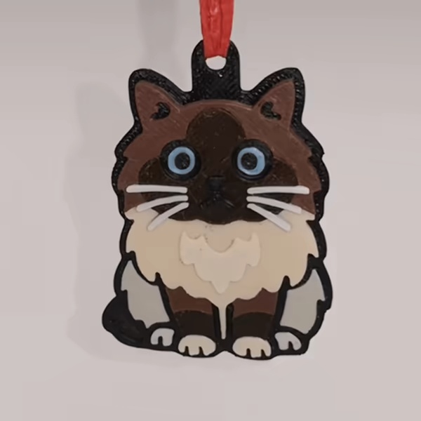 Cute Ragdoll Cat Keychain and Magnet 3D