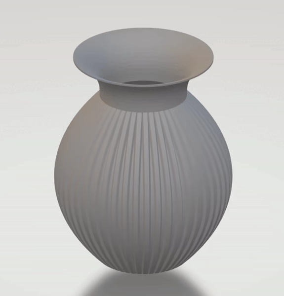 Elegante decoratieve vaas met groeven - Uniek ontwerp