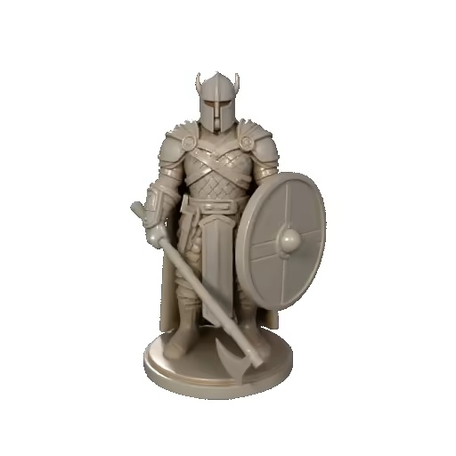 4169 Viking Warrior with Shield and Axe — Ivory-Style  STL-2