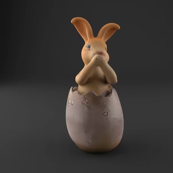 Cute Bunny in Egg – 3D STL File for Easter Decoration 1