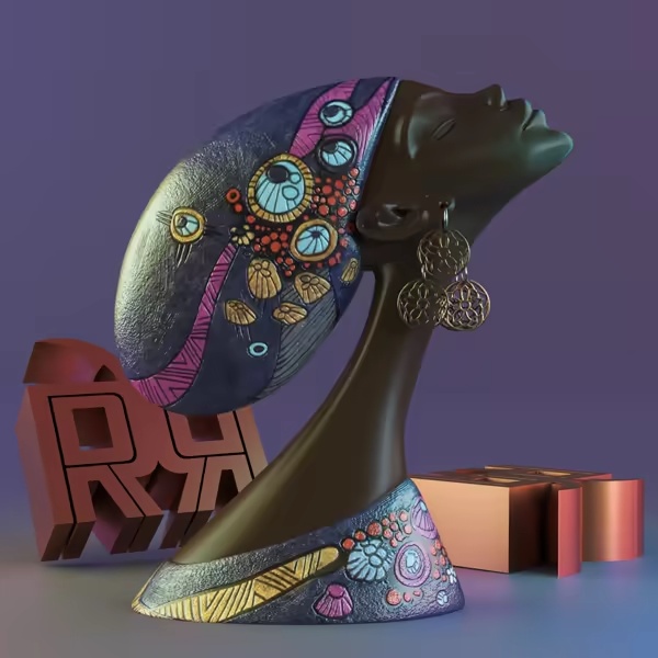 African girl Sculpture decor