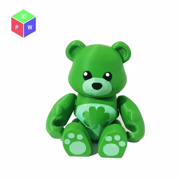 Shamrock Wiz Bear - Toy + Keyring (Print-in-Place)