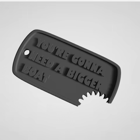 Bigger Boat Keychain – Shark Bite Quote from JAWS