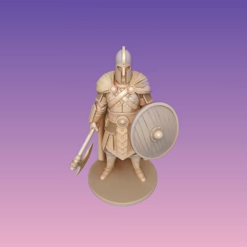 4170 Stern Viking Warrior with Shield and Axe  Ivory-Style-7