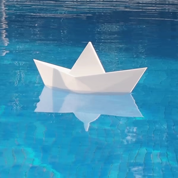 Floating paper boat