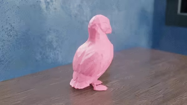 Low Poly Puffin Bird-0