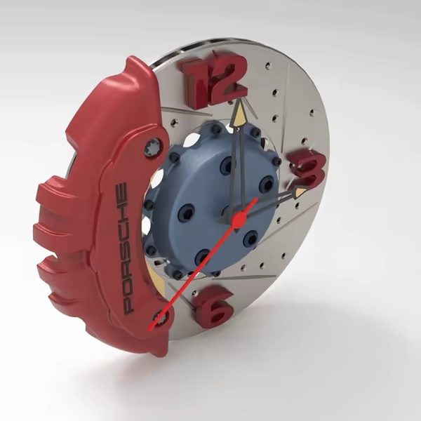 Porsche Brake Disc Clock – Stylish Wall Clock