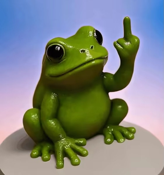 Middle Finger Cute Frog-0